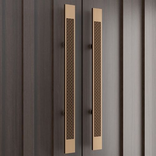 新中式古铜色磨砂黑色雕刻拉手 玻璃门把手 铝合金木门大拉手现货