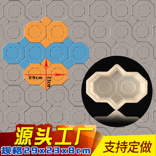 欧式水泥彩砖盲道石模具园林别墅小区铺路步行砖防滑纹地砖模板
