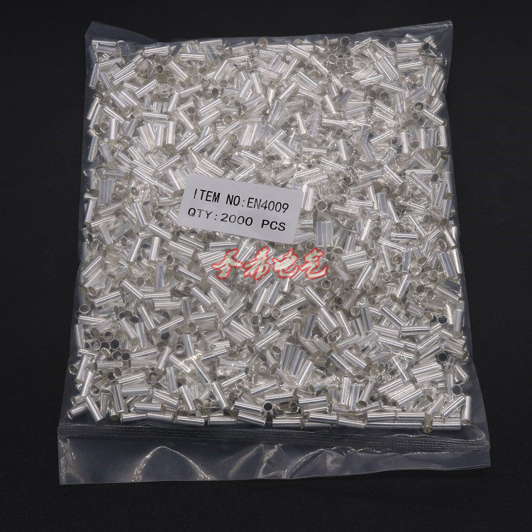 EN4009管形裸端子 针形冷压接线端子 管式插针 黄铜裸铜管铜接头