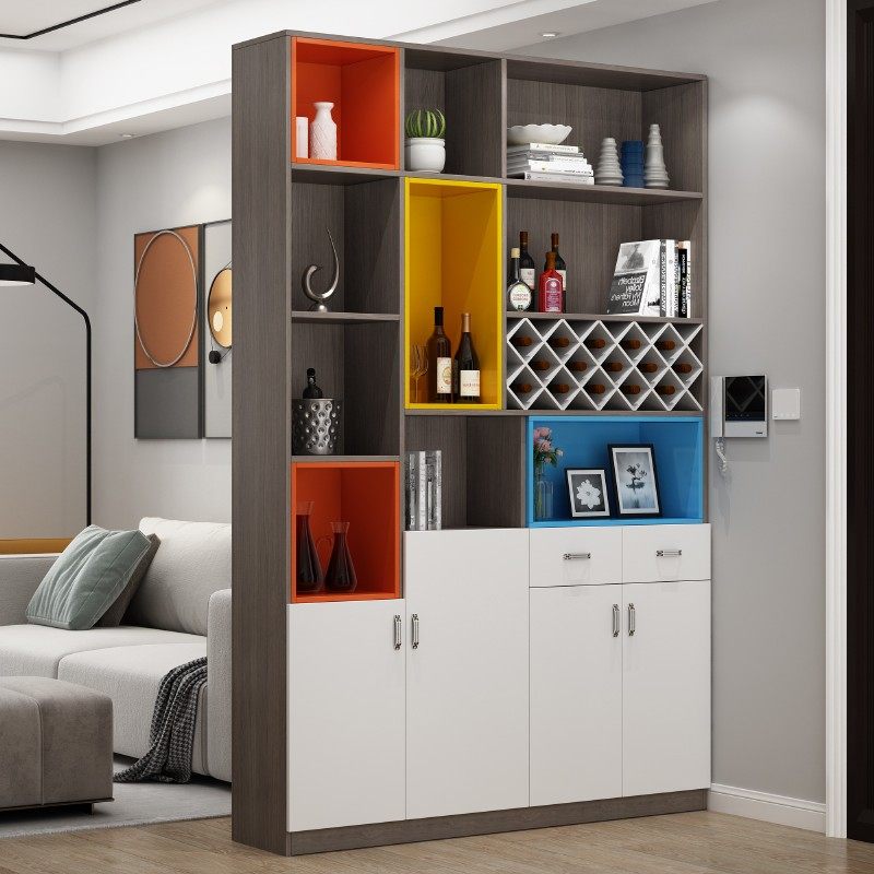 定制套色格子酒柜书柜书架套格隔断置物架跳色彩色格子柜自由组合