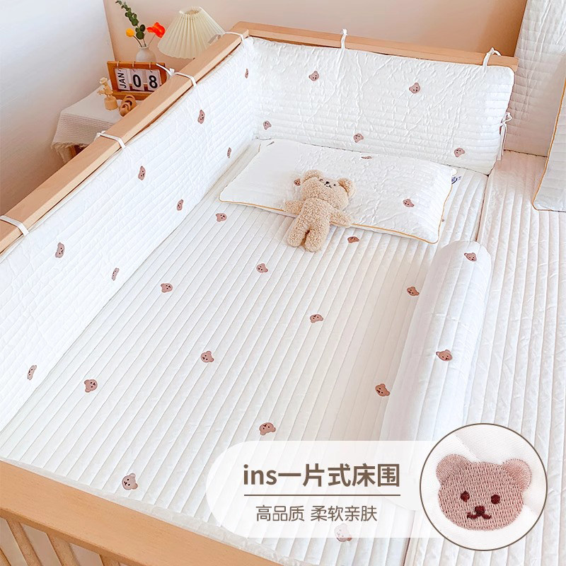 婴儿床床围软包防撞一片式三面加高儿童拼接床围栏挡布纯棉可拆洗,婴童用品,床围/床靠,淘宝优惠券,粉丝福利购,淘宝优惠卷