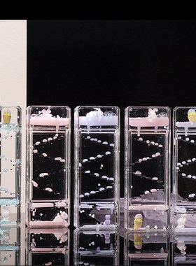 液体流沙沙漏摆件阶梯油漏滴漏玩具流体创意解压滑梯计时器儿童