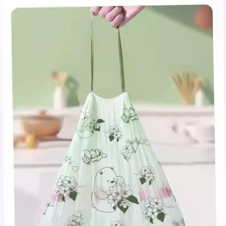 印花抽绳垃圾袋家用客厅手提式塑料袋宿舍拉级袋