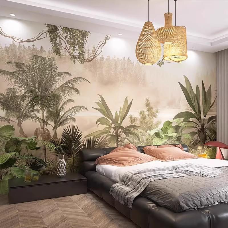 美式复古植物集成立体护墙板简欧法式沙发卧室碳晶板动物餐厅扣板