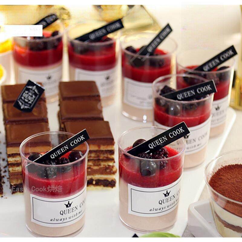 圆形直筒一次性透明慕斯杯布丁杯子慕斯杯提拉米苏甜品杯50套包邮