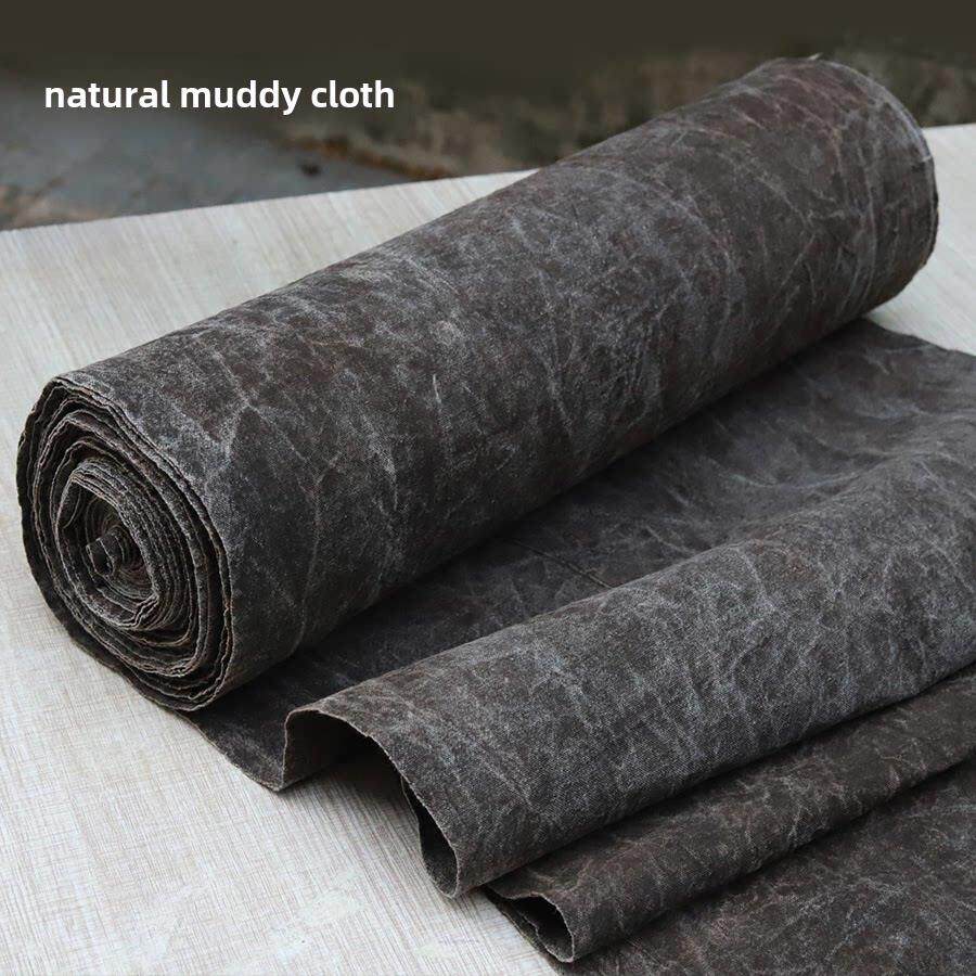 水家坊草木染 泥染布手工套染贵州土布复古做旧服装茶席diy面料