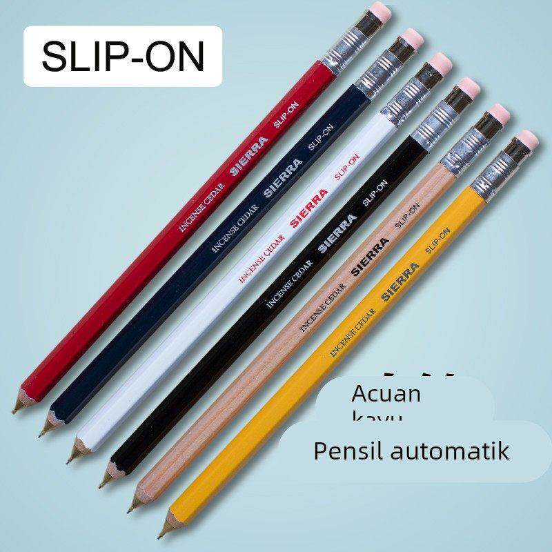 SLIP-ON 木轴笔轴自动铅笔活动铅笔 带橡皮擦 0.5mm 日本进口文具