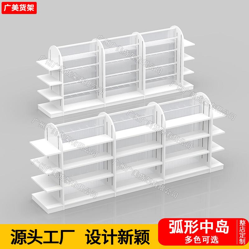谷子店双面中岛货架名创精品店吧唧货架展示游戏机柜子周边产品架