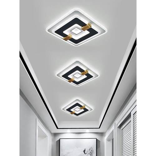 现代简约led轻奢过道走廊灯 嵌入式玄关阳台灯 方形入户门厅明装