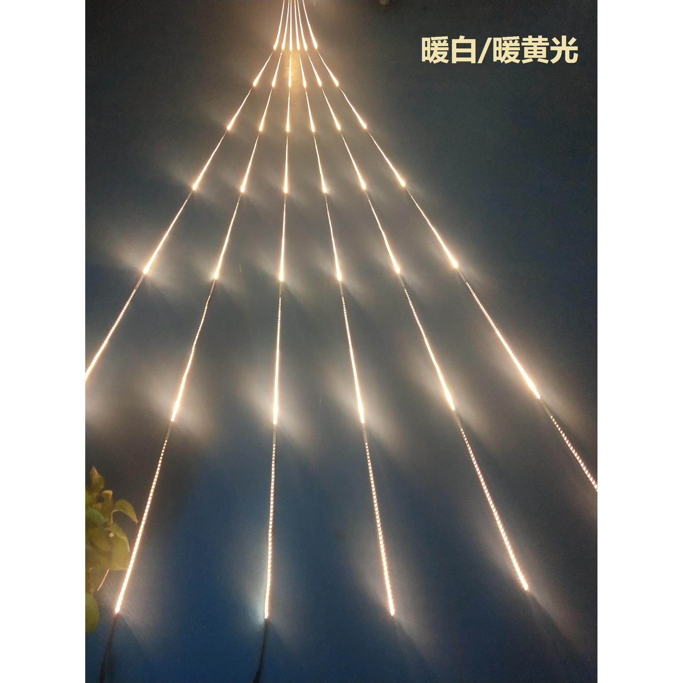 暖光灯带暖黄色流水追光全亮灯条LED长条闪光彩灯12V流星雨跑马灯