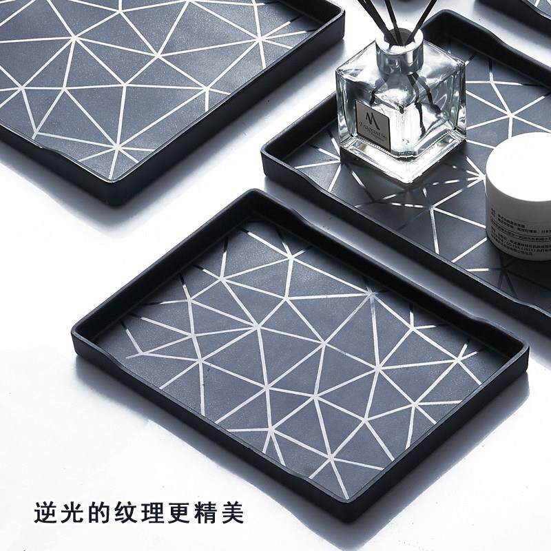 放茶杯托盘长方形酒盘塑料家用茶盘酒杯水杯收纳杯子北欧轻奢商用