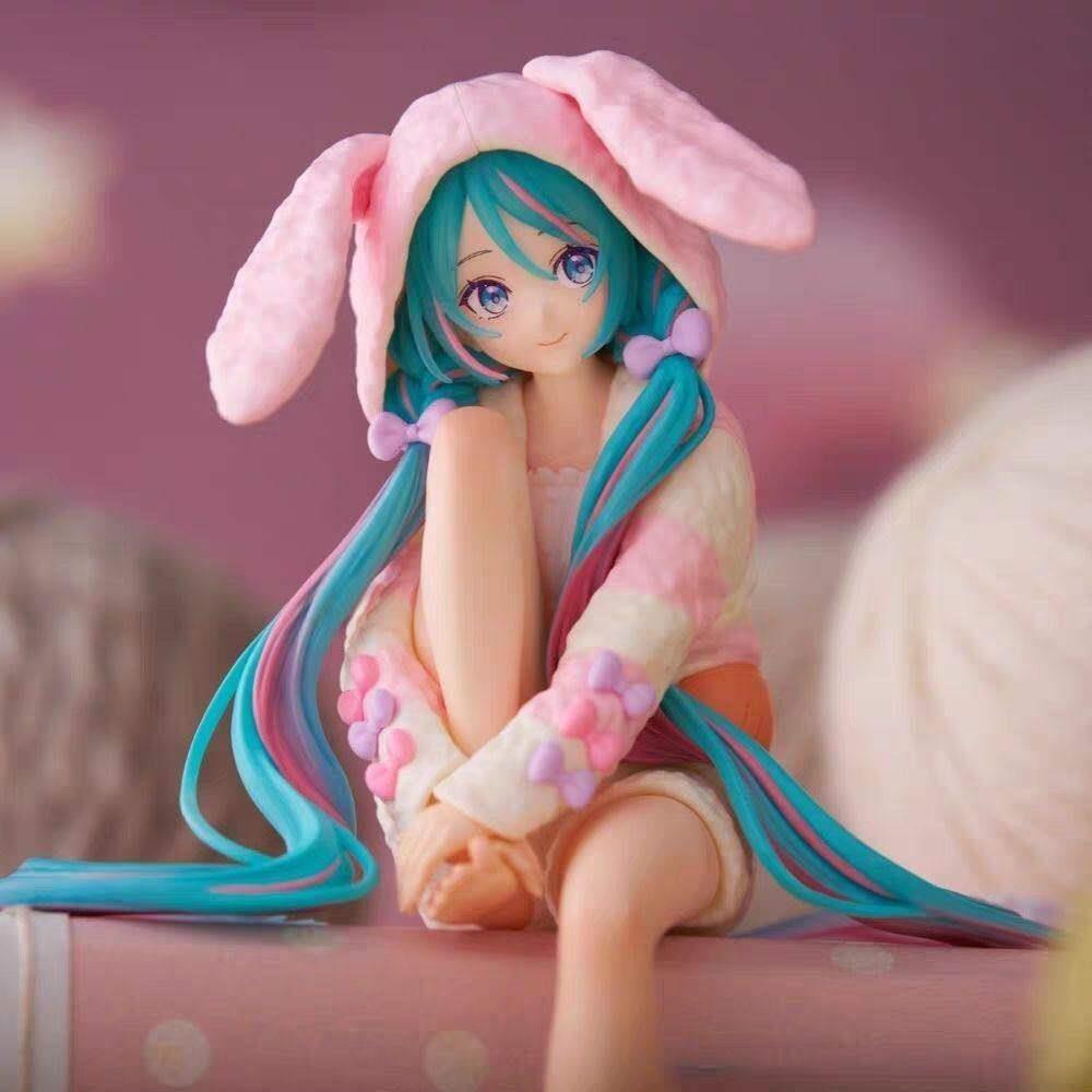 初音未来手办兔耳睡衣美少女模型玩具桌面机箱车载装饰摆件