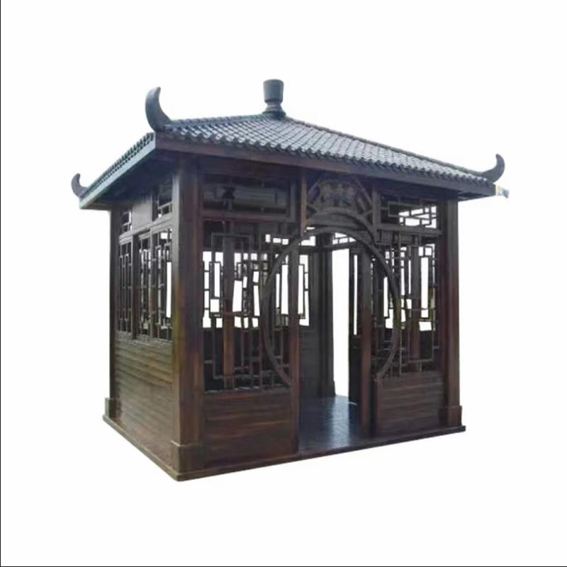 定制防腐木屋仿古中式别墅民宿实木户外农家乐组装移动简易小房子