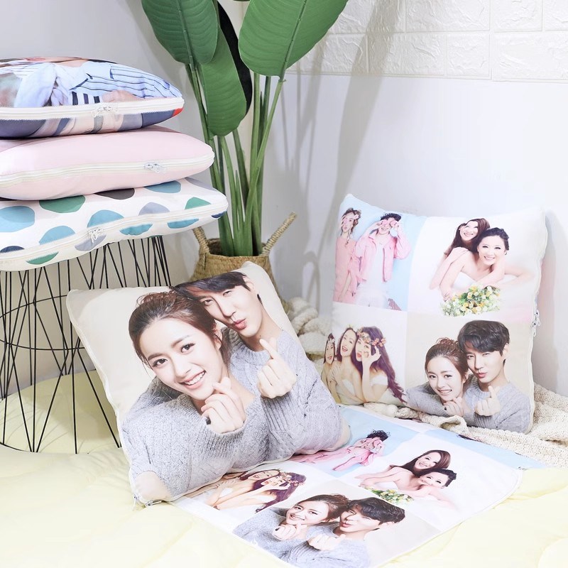 抱枕定制diy可印照片空调被子两用毯子二合一卡通来图订制做礼物