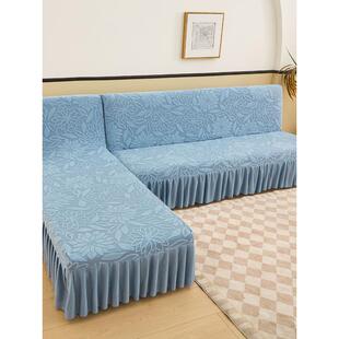 直排无扶手沙发套罩全包四季通用型裙边沙发床套可折叠防抓防尘罩