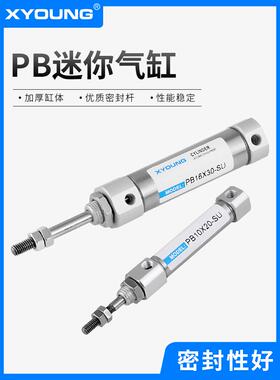 XYOUNG气动PB16X50-SU不锈钢迷你气缸PB16X25-SR带磁平尾迷你气缸