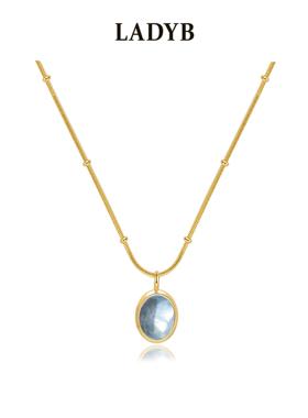LADYB天然海蓝宝清透高保色项链