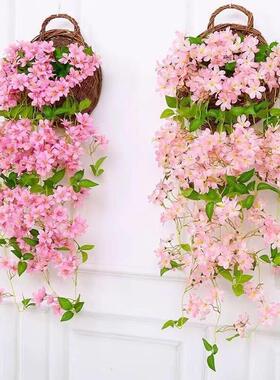迎春花壁挂客厅墙面装饰花室内垂吊悬挂户外婚庆花园装饰摆件造景