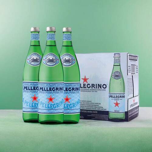 意大利原装进口圣培露充气天然矿泉水250ML*24玻璃瓶气泡水整箱