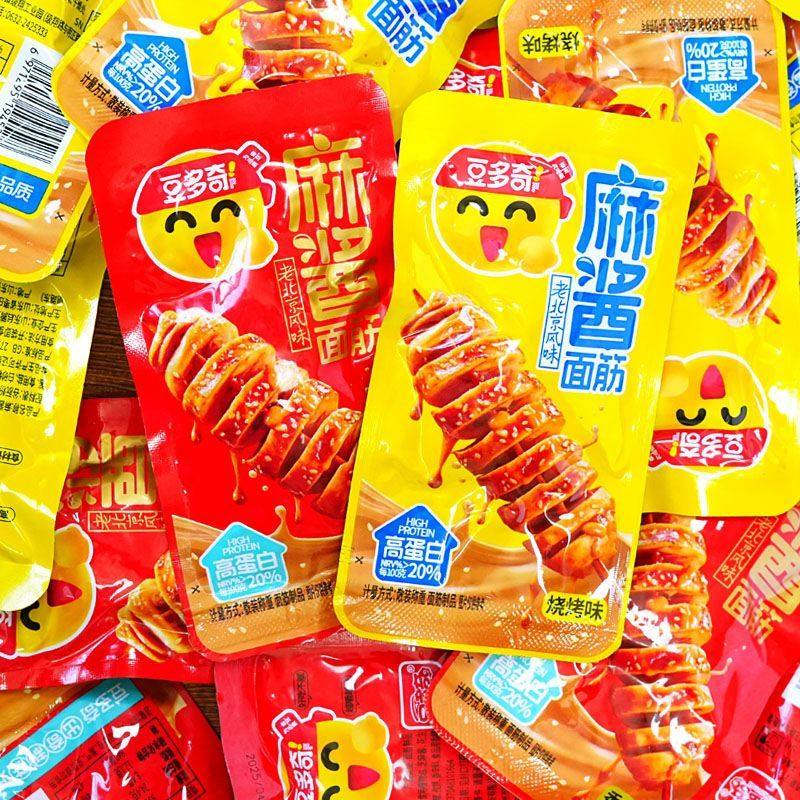 【新日期】豆多奇麻酱面筋烤面筋麻辣面筋即食辣条素肉小吃零食,零食/坚果/特产,面筋制品,淘宝优惠券,粉丝福利购,淘宝优惠卷
