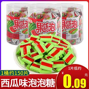 小光头果冻泡西瓜味泡泡糖桶装口香糖小时候童年怀旧糖果零食