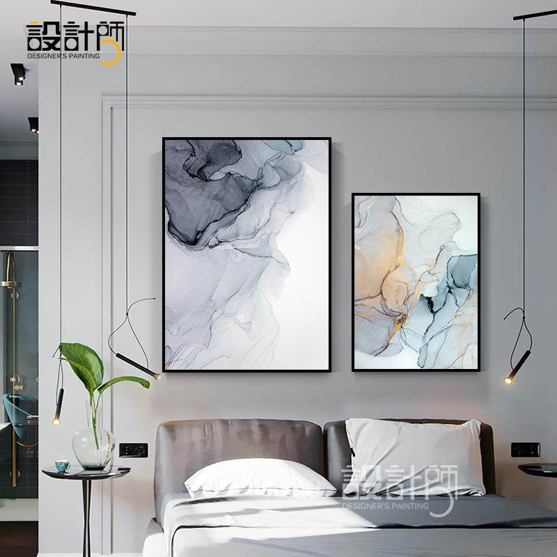 意式极简挂画客厅玄关装饰画水墨墙画抽象肌理画简约现代卧室壁画