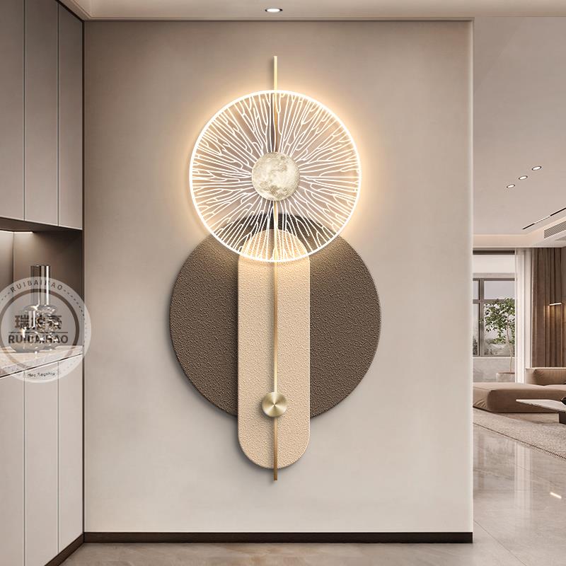 轻奢入口门入口装饰画意大利Normcore客厅走廊端挂画高端砂岩壁灯