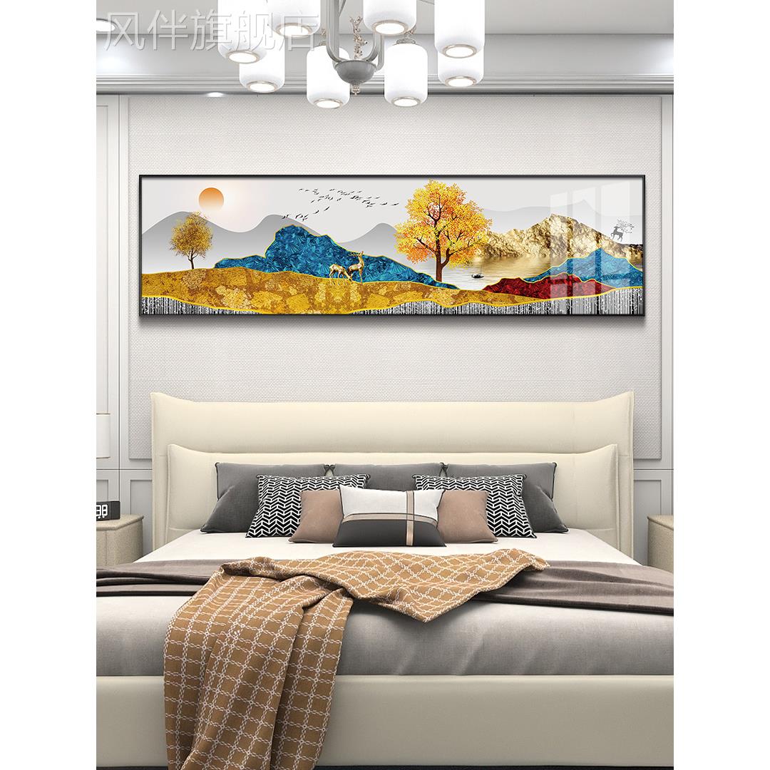 现代无障碍豪华麋鹿景观客厅装饰画沙发背景墙画酒店卧室床头挂画图片