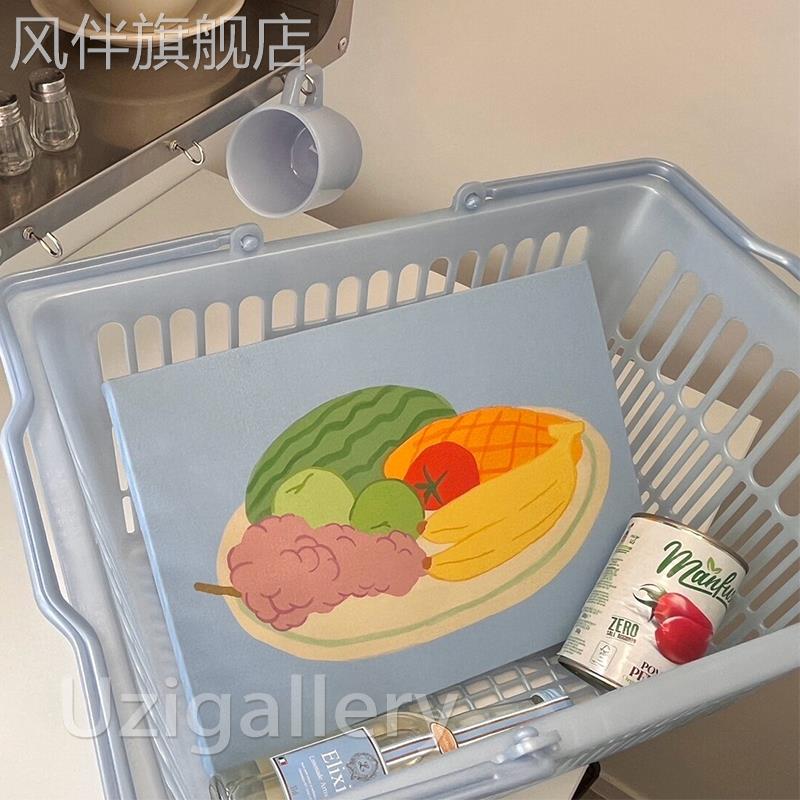 ins多巴胺色彩蔬菜水果装饰画厨房餐厅软装相框挂画卧室床头墙画图片