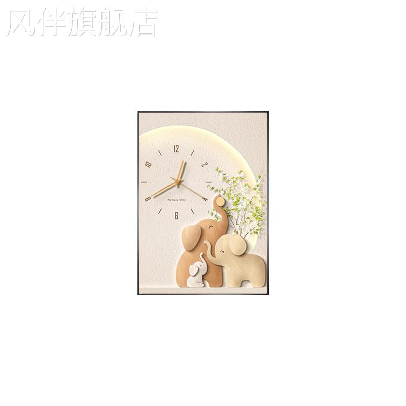 大象表箱钟立式装饰画现代挡块配电箱开关箱消火栓绿色植物挂画