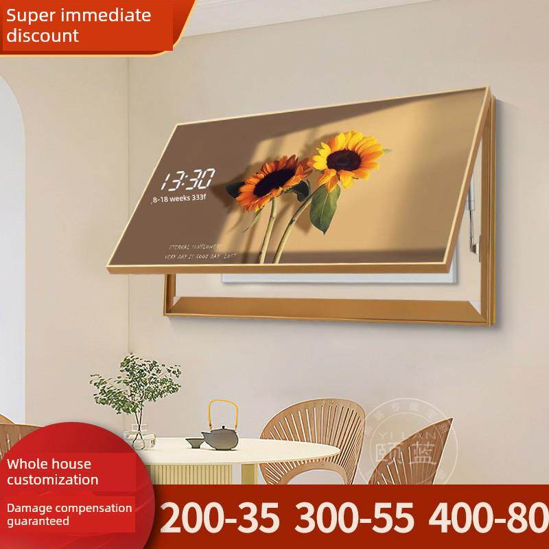 向日葵电表箱装饰画钟表挂钟大尺寸遮挡强弱电箱电闸数显时钟挂画