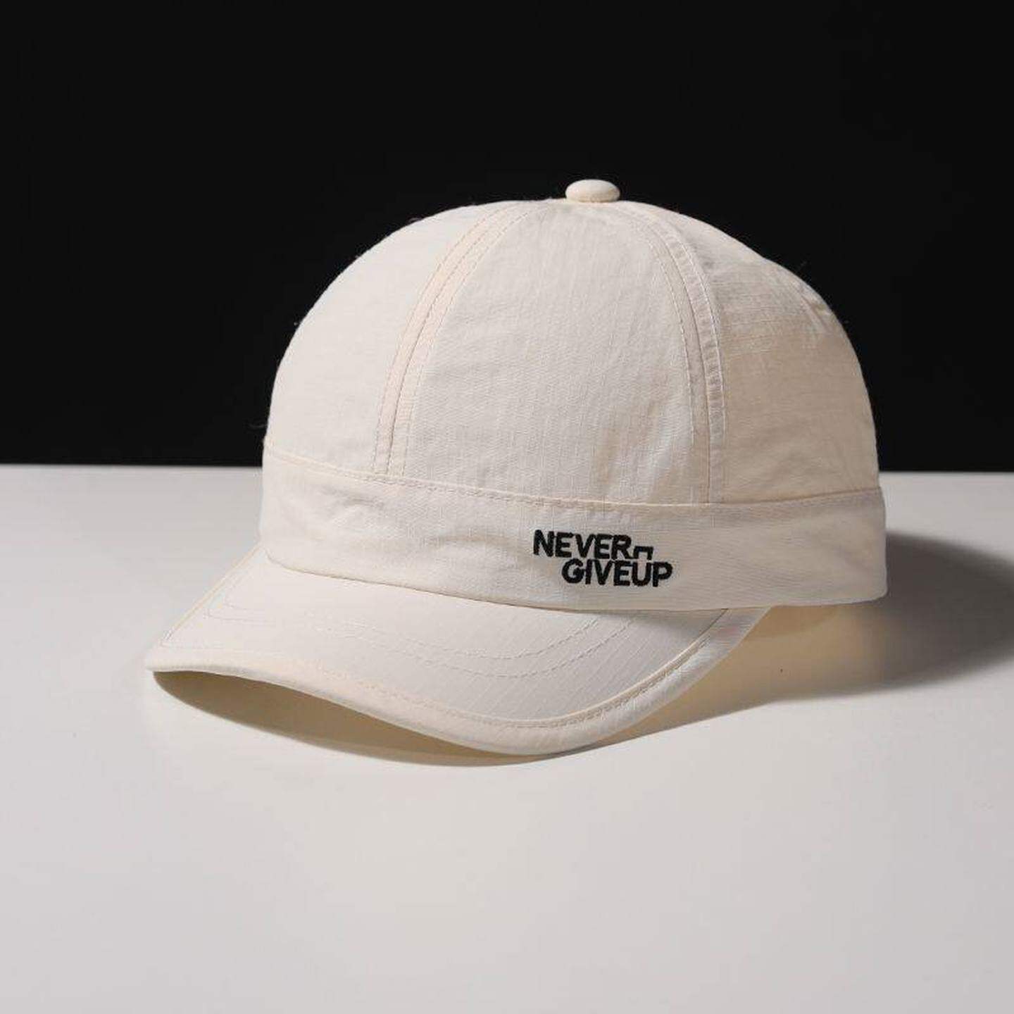 夏季日系短檐鸭舌帽女夏季薄款透气速干帽子潮牌时尚纯色棒0419d