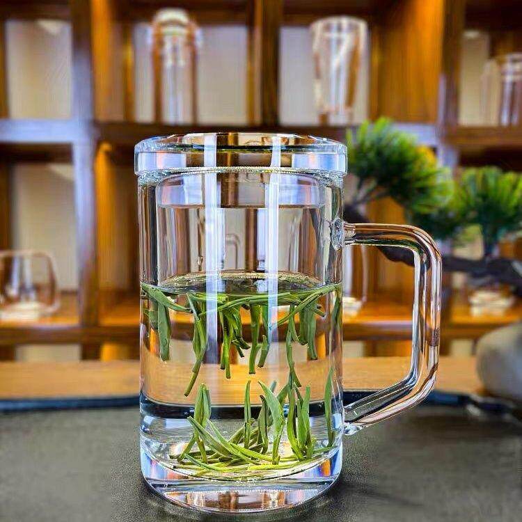 老师傅手工打造天然水晶大容量水杯办公室高端水晶玻璃茶杯380ml