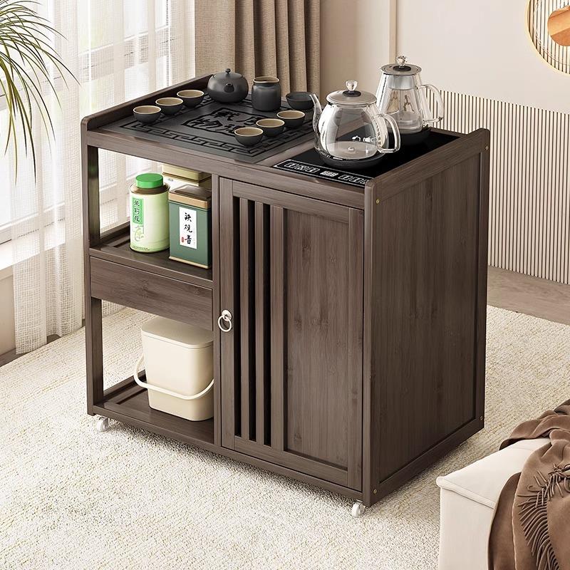 移动茶台家用小茶车新中式茶几茶桌烧水壶一体茶水柜带轮功夫茶盘