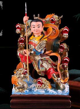 哪咤三太子神像九龙太子哪咤太子树脂12/16寸中坛元帅哪咤像摆件