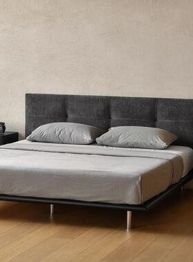 JOLOR北欧简约现代实木床布艺软包靠背意式轻奢家俱卧室双人床