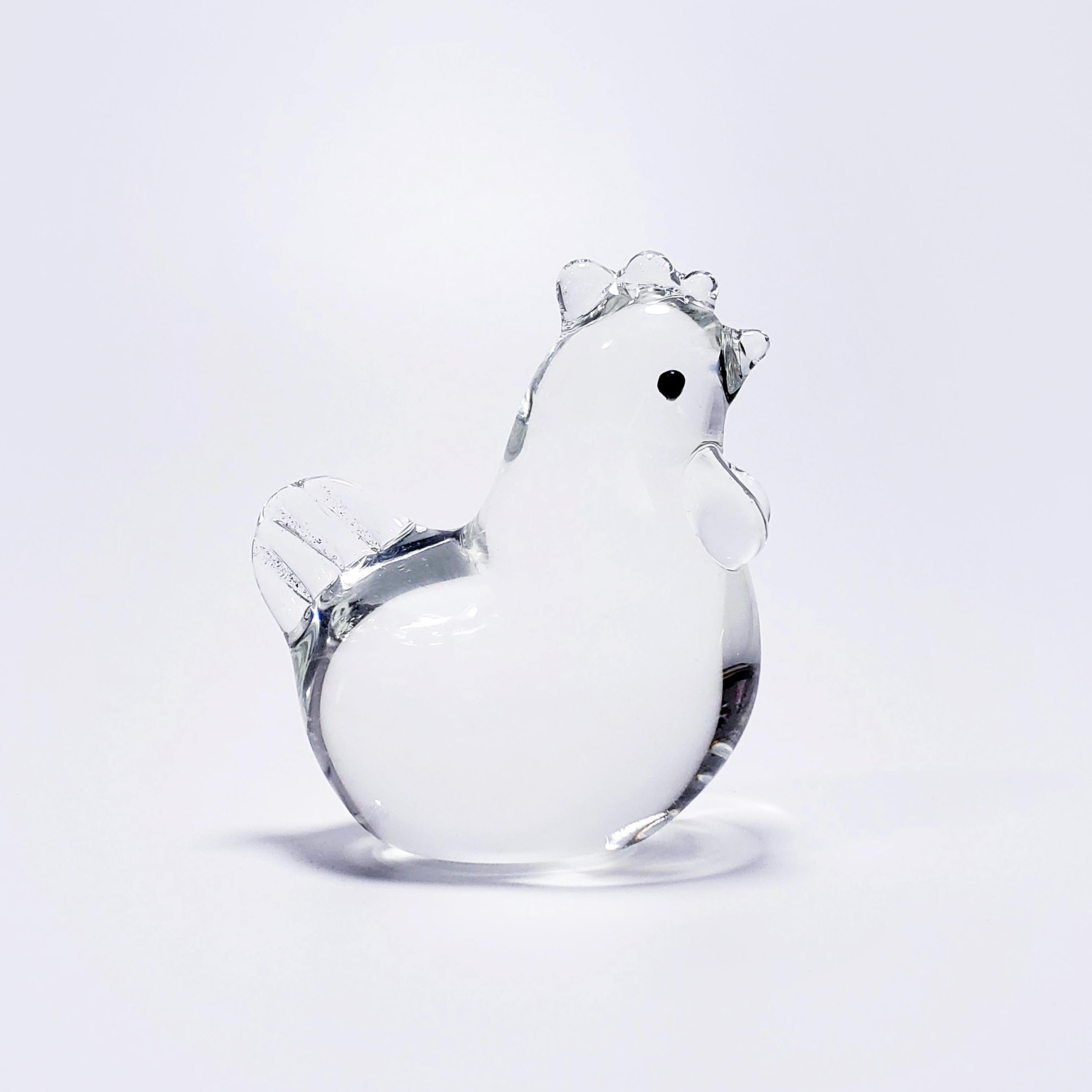 小母鸡可爱生日礼物水晶玻璃创意摆件12生肖动物属相琉璃车载饰品