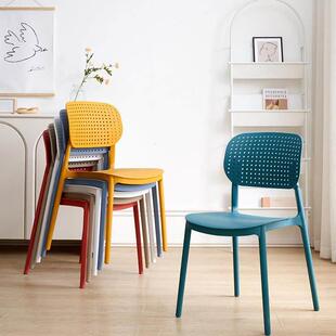加厚塑料椅子休闲 时尚餐椅家用网红大人餐桌凳子塑胶靠背洽谈桌