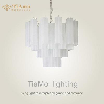 法式Murano穆拉诺吊灯中古风设计款客厅饭厅卧室白色梅花玻璃吊灯