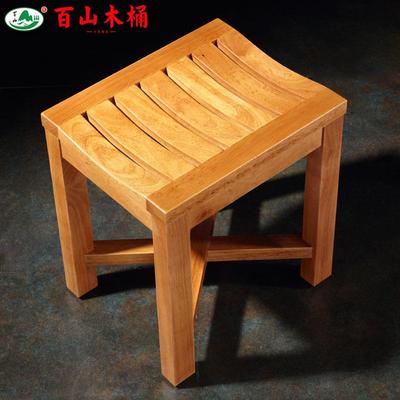 百山卫生间防滑淋浴凳子洗澡凳子老人防滑木桶脚踏凳台阶实木矮凳