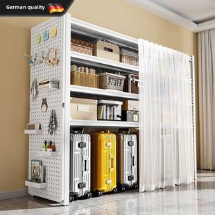 德国带防尘帘置物架行李箱落地客厅收纳架下空储物铁架子多层货架