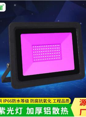 爆款LED紫色投光灯 超薄防水压铸铝固化灯派对萤光UV投光灯