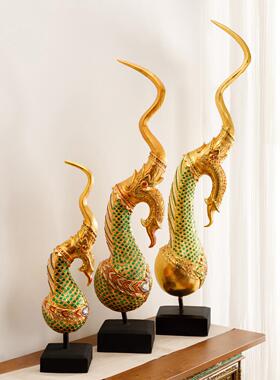 东南亚玄关摆件泰式工艺品 龙凤角摆件酒店会所美容院spa软装饰品