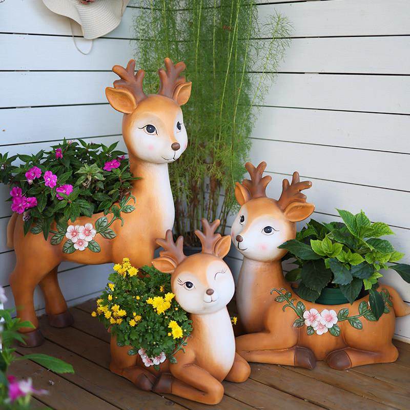 户外庭院别墅院子花园彷真梅花鹿花盆动物摆件客厅电视柜装饰造景,家居饰品,户外/庭院摆件,淘宝优惠券,粉丝福利购,淘宝优惠卷