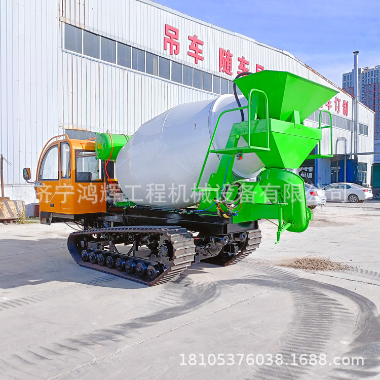 泥泞田间混凝土履带罐车 基建工程砂浆运输搅拌机 砂石泥浆自搅拌