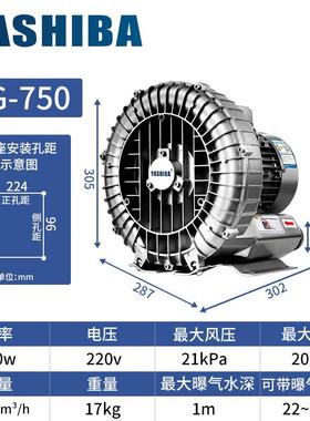 750W旋涡风机HG410-75AD4高压漩涡气泵吹吸两用鼓风机污水曝气机