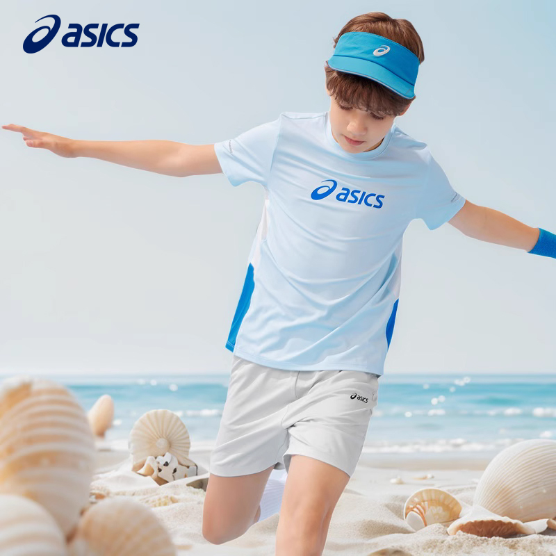 ASICS/亚瑟士童装25年夏季新款男女童运动吸湿透气T恤飓风秒干衣