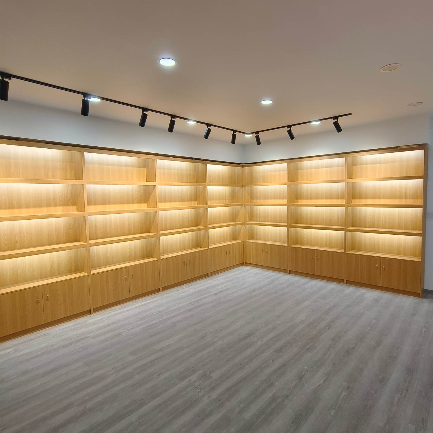 定制实木产品展示柜陈列柜烟酒茶叶展柜超市礼品特产酒柜样品货架图片