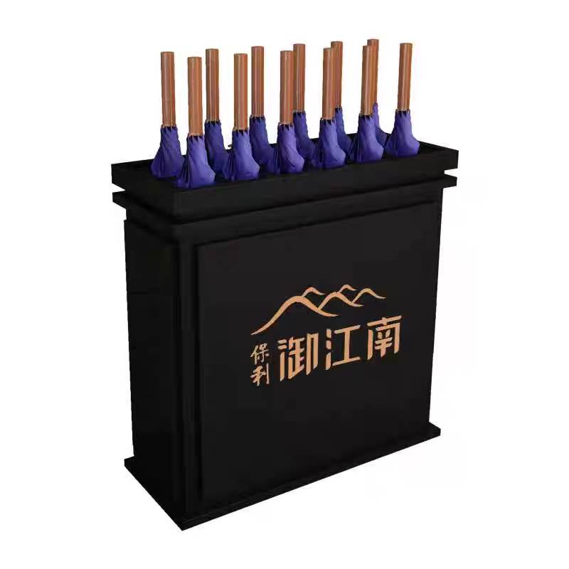 商用铁艺雨伞架售楼部酒店进门收纳箱置物架定制免费印logo