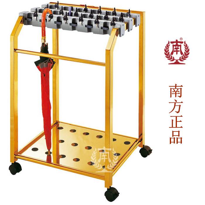 南方J-8A方管带锁雨伞架18头星级酒店门口不锈钢雨伞收纳架子钛金